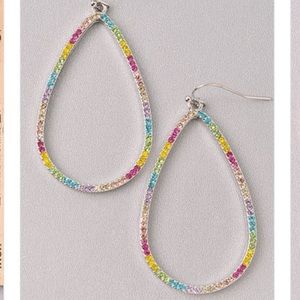 Silver Multi Stone Earrings